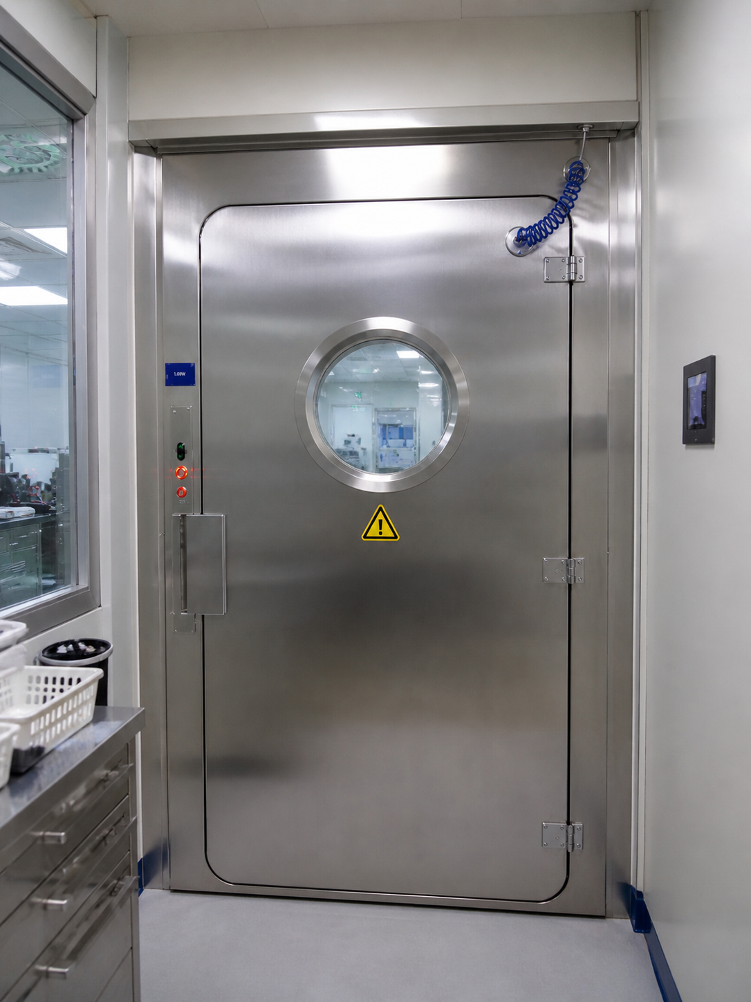 Airtight door for cleanroom containment area